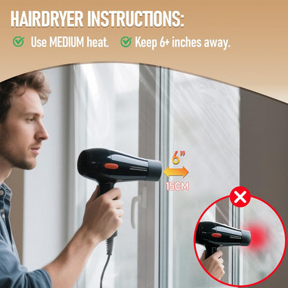 Window Insulation Kit for Winter,Plastic Shrink Film & Strong Tape, Indoor Thermal Seal to Block Drafts, Cold Air for Windows and Patio Doors,5-Pack(42"W x 62"T)