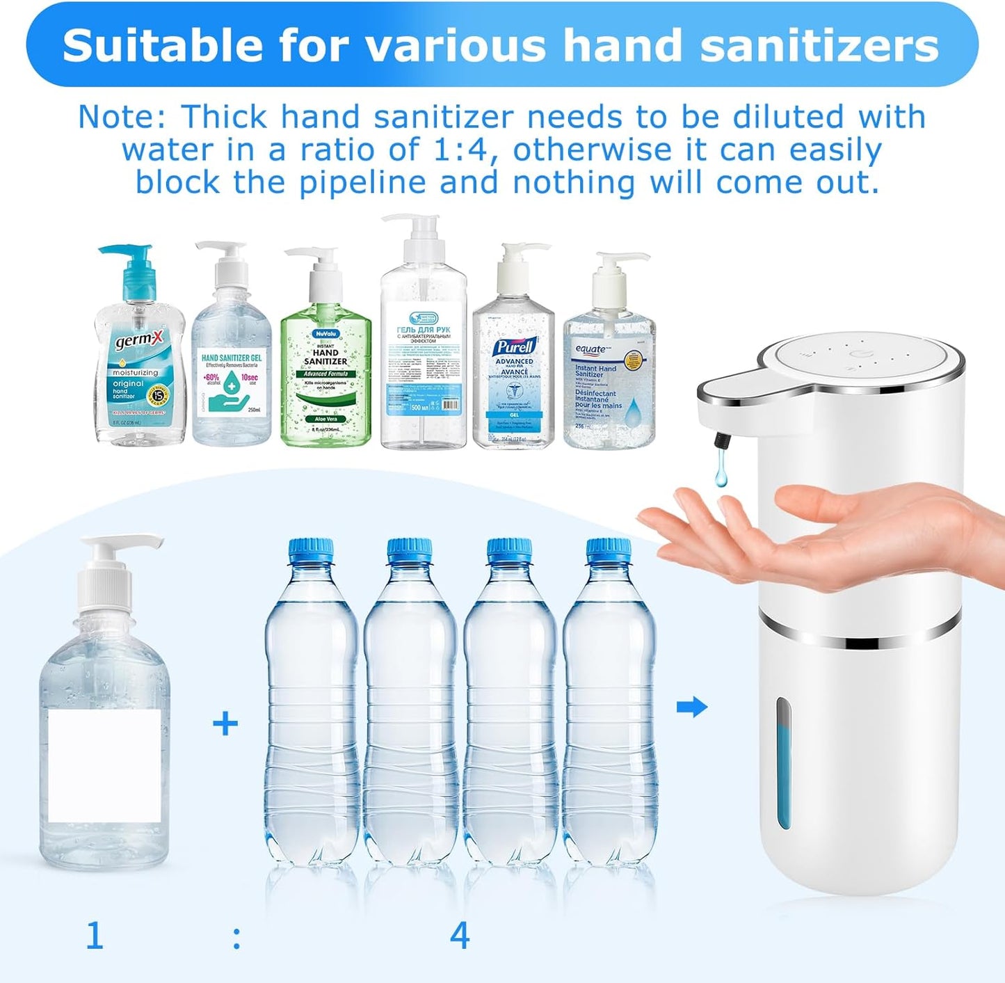 2 Pack Automatic Soap Dispensers,12.8oz/380ml USB Touchless Automatic Foaming Soap Dispenser,Rechargeabled Wall Mounted Smart Soap Dispenser for Bathroom Kitchen Dish Soap