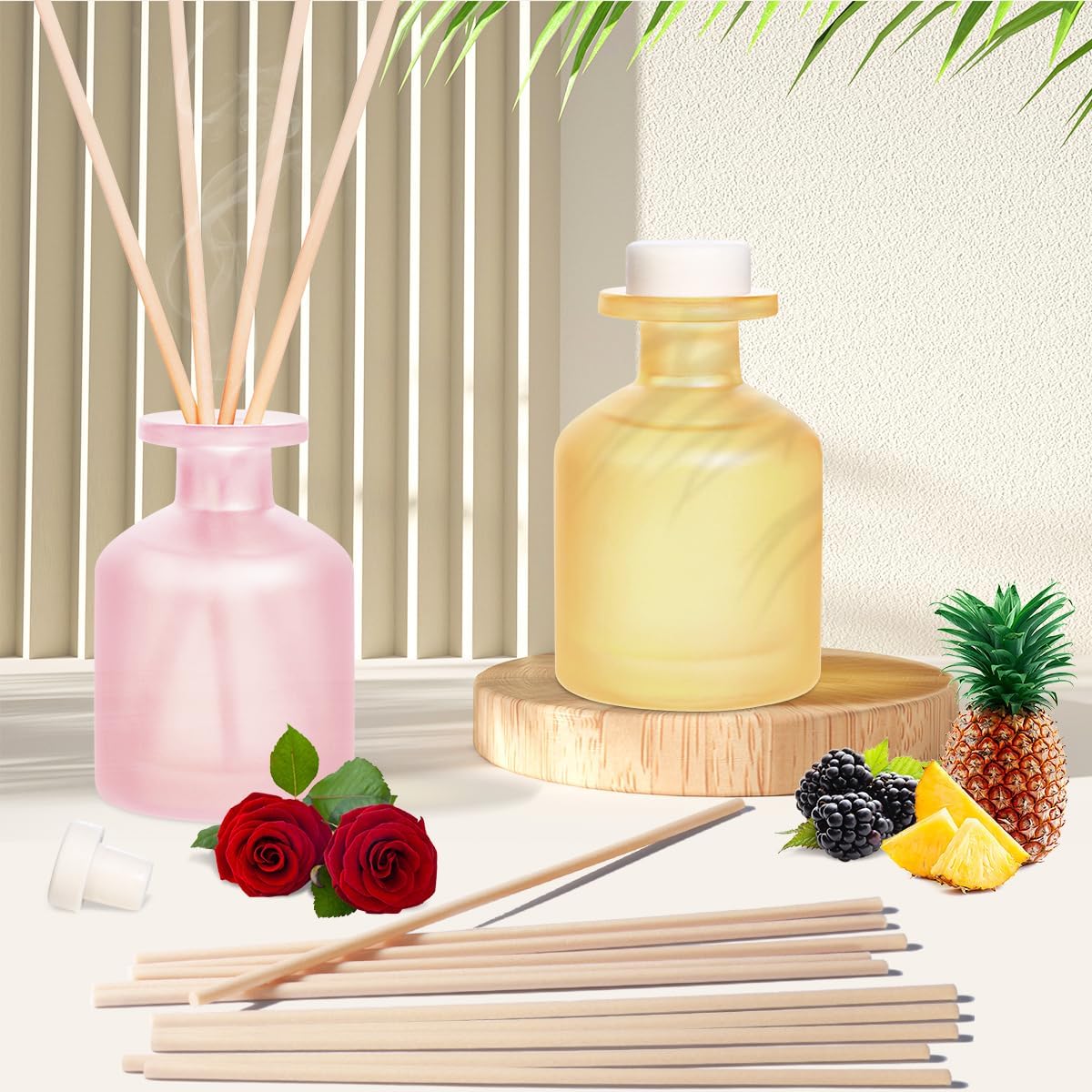 Reed Diffuser for Home, Clean Linen Scent 3.38oz (100ml)*1 Pack Essential Oil Reed Diffuser Set with 8 Sticks, Long Lasting Air Freshener for Bathroom Bedroom Living Room, Home Decor & Gifts