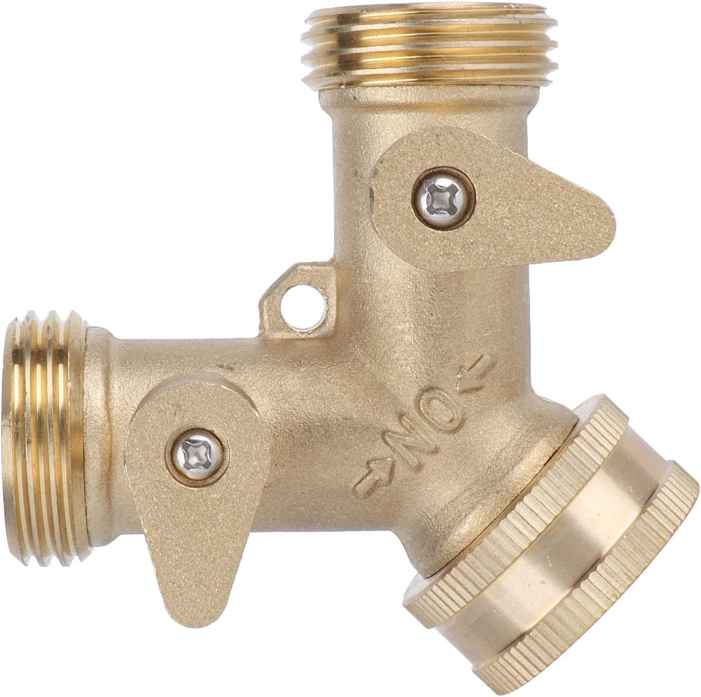 Garden Hose Splitter 2 - Way | All - Brass Strong Valve | NPT 3/4 Thread for Outdoor Watering/Laundry/Car Washing | Leak - Proof Design with Adjustable Output