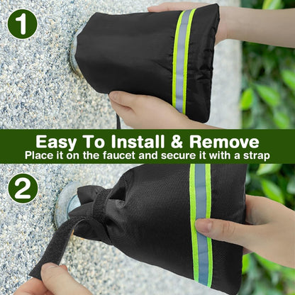 Outdoor Faucet Covers for Winter 2/4Pack - 8.3" x 5.9" Insulated Freeze Protection Spigot Covers, Waterproof Hose Bib Cover for Winterizing Outdoor Pipes, Universal Fit Faucet Protector (2PC-Black)