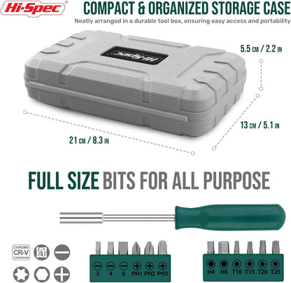 Hi-Spec Small Tool Kit Compact Set for Home and Office DIY, Green Mini Tool Box for Basic Household Repairs, Starter Toolkit in a Portable Toolbox Case.