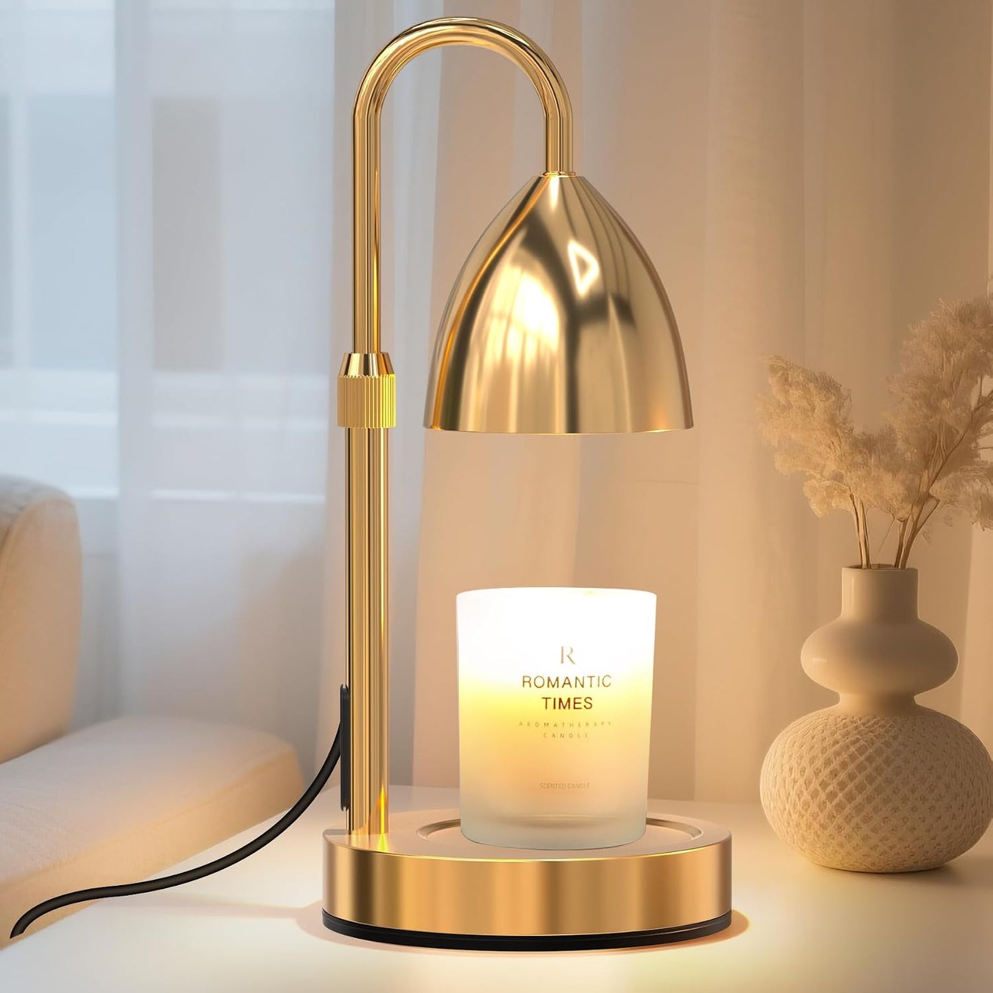 Candle Warmer Lamp with Timer Dimmable, Lamp Candle Warmer Birthday Gifts for Women, Black Adjustable Wax Melter Warmer for Jar Candles, House Warming Gift Home Decor