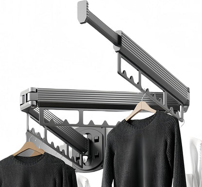 Mounted Wall Drying Rack, Laundry Hanger Dryer Rack, Laundry Hanger Rack, Wall Mounted Clothes Rack, Laundry Room Hanging Rack(Foldable/High-Bearing/Never Fall Off/Third Generation/White)