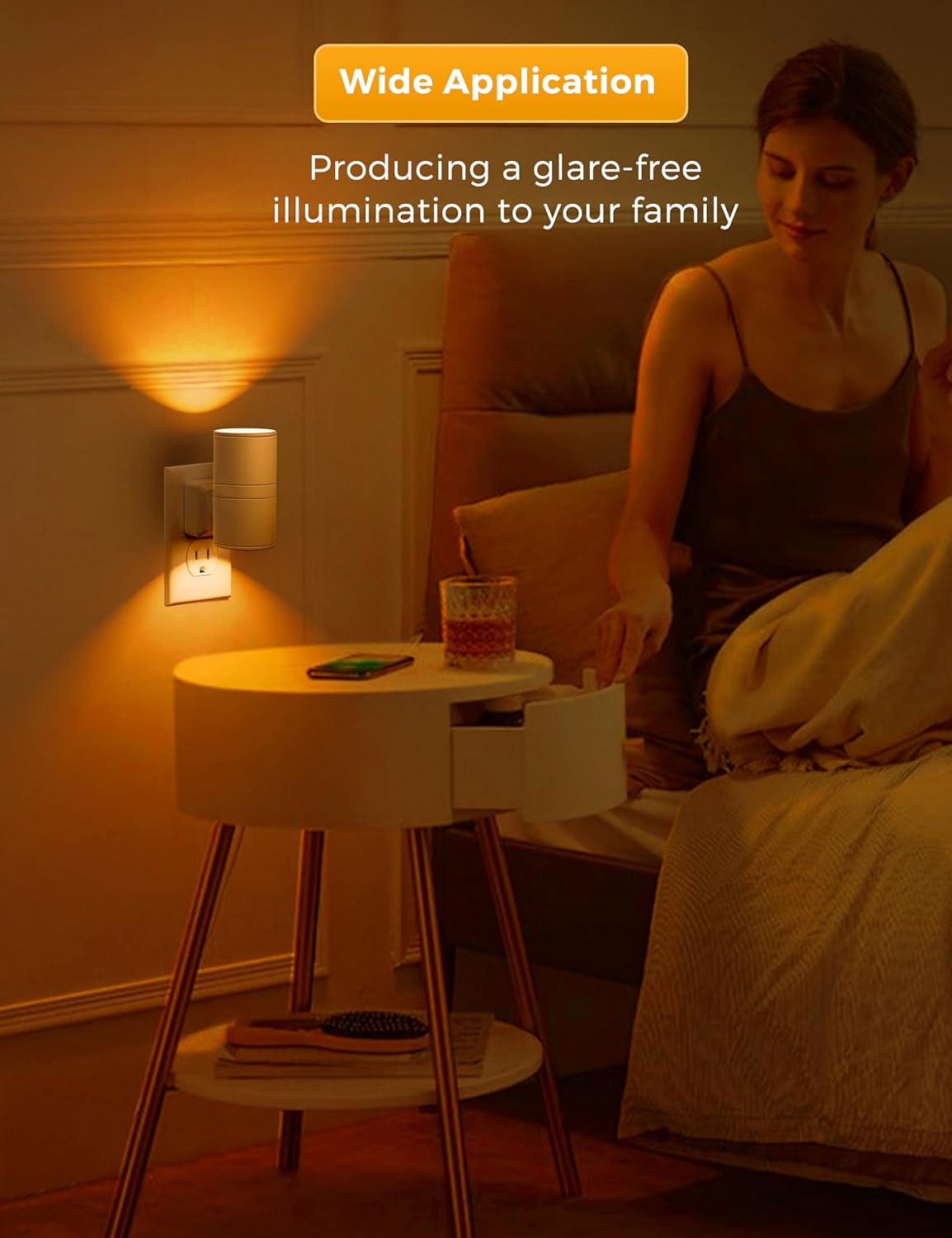 L LOHAS LED Night Light Plug in, Night Lights Plug into Wall, Light Sensor, 0-100LM Soft White 3000K, Dimmable Night Light, Modern Nightlight for Kids Bathroom Hallway Bedroom Kitchen Stairway, 2 Pack