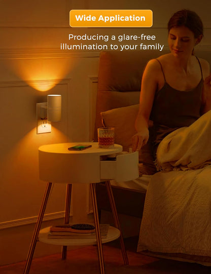 L LOHAS LED Night Light Plug in, Night Lights Plug into Wall, Light Sensor, 0-100LM Soft White 3000K, Dimmable Night Light, Modern Nightlight for Kids Bathroom Hallway Bedroom Kitchen Stairway, 2 Pack