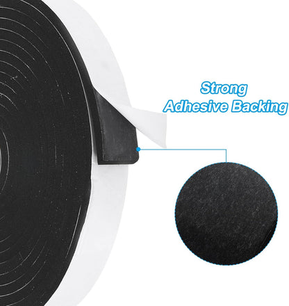 PATIKIL Weather Stripping Door Seal Strip, 3/8 Inch x 1/4 Inch x 32 Ft Self Adhesive Soundproof High Density Foam Tape Insulation for Door Window Air Conditioning, White - Colors B