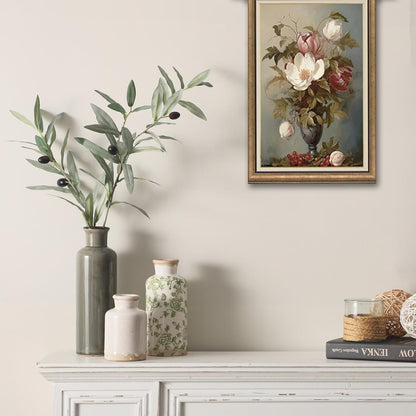 Ceramic Vase Set of 3, Neutral Flower Vases Home Decor, Pottery Rustic Farmhouse Decorative Vases Modern Decor for Table Mantel Entryway Bookshelf Living Room Kitchen Bedroom - Brown