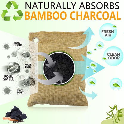 Activated Charcoal Odor Absorber,deodorizer odor eliminator for Home Car Shoes Closet Garage Basement Drawer,Smoke Odor,Natural & Reusable(4x200g Large + 2x75g Small)