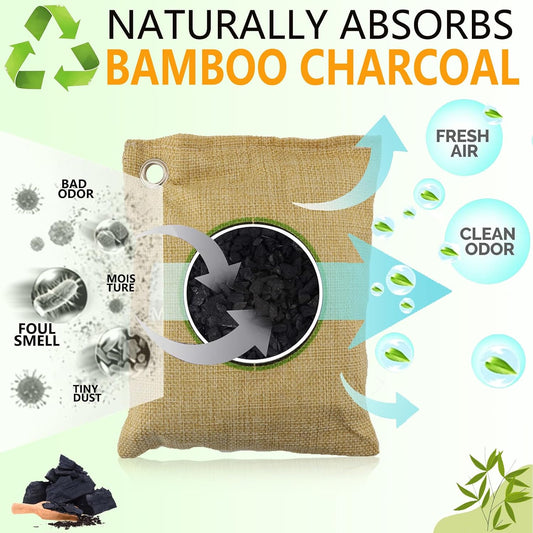 Activated Charcoal Odor Absorber,deodorizer odor eliminator for Home Car Shoes Closet Garage Basement Drawer,Smoke Odor,Natural & Reusable(4x200g Large + 2x75g Small)