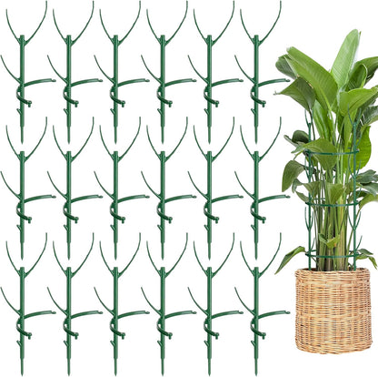 24Pcs Plant Support Stakes, Half Round Plant Stakes for Indoor Plants, Stackable Garden Flower Support, Plant Cages for Tomato,Monstera, Peony, Hydrangea, Climbing Plants