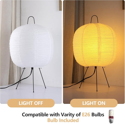 Small Rice Paper Lamp, Japanese Lamp Lantern Table Lamp, Paper Table Lamp, Lantern Lamps for Desk Bedrooms Bedside Night Light (Tower)