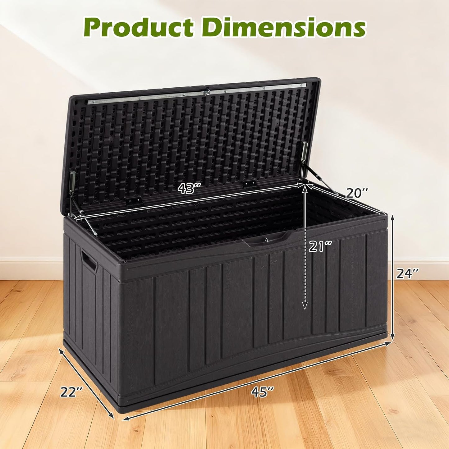 Tangkula 25 Gallon Waterproof Outdoor Storage Box with Lockable Lid | PP Resin, Wicker Patterned, Indoor Outdoor Use, Portable, Versatility, for Deck, Pool, Patio Cushions, Garden Tools
