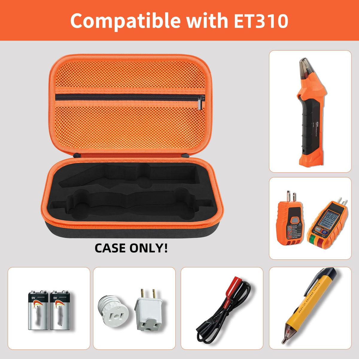 Storage Case Only for Klein Tools Electrical Testers -Hard Protective Carrying Bag Compatible with 80101 Circuit Breaker Finder Kit & ET310/ 69149P Digital Multimeter, XL Size (Does NOT Include Tools)