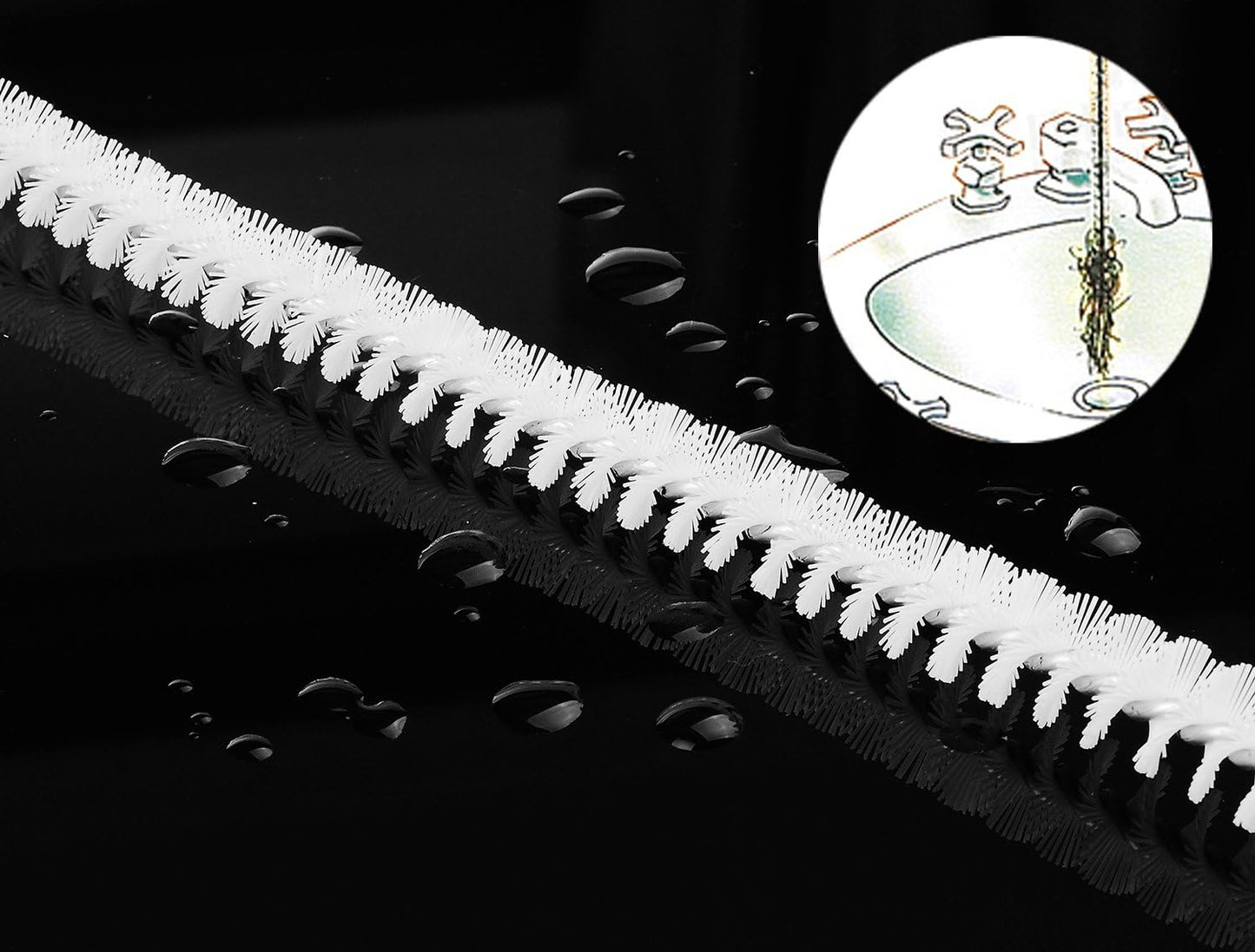 Alink Sink Drain Overflow Cleaning Brush, Household Sewer Hair Catcher