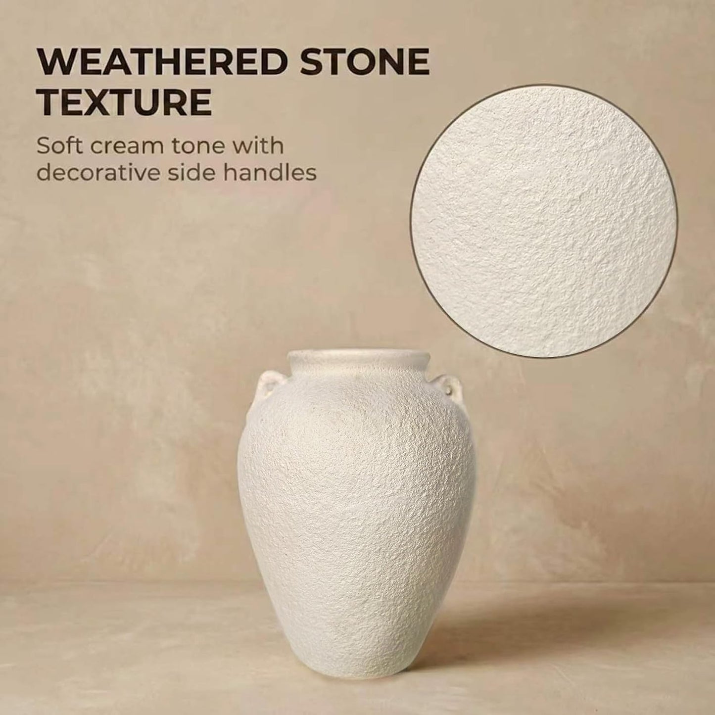 5.9" Small White Round Ceramic Vase, Coffee Table Shelf Decor