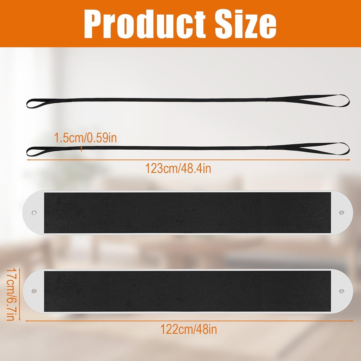 2 Pcs Heavy Duty Furniture Sliders with Pull Straps, Large Appliance Moving Mats for Carpet and Hardwood Floor, Pull Furniture Slides,Moving Furniture Gliders 48 Inch Long Furniture Movers