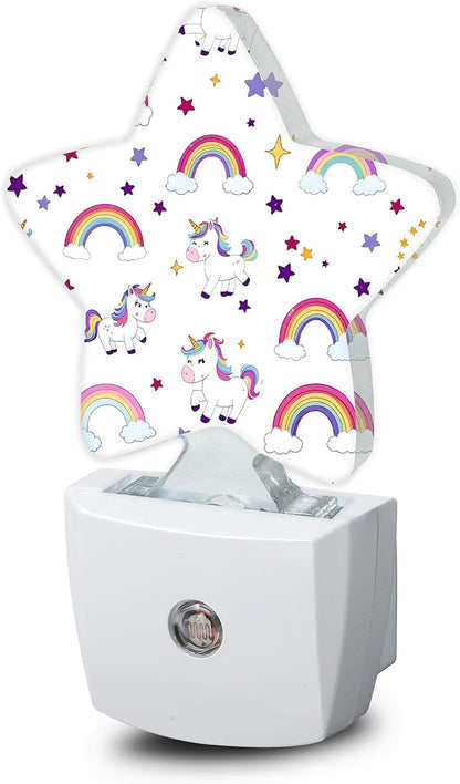 Lavender Butterfly Nightlight,Summer Flowers Star Night Lights Plug into Wall Decorations for Bedroom Bathroom,Dusk to Dawn Sensor Kitchen Hallway Stairs Energy Efficient Desk Lamp