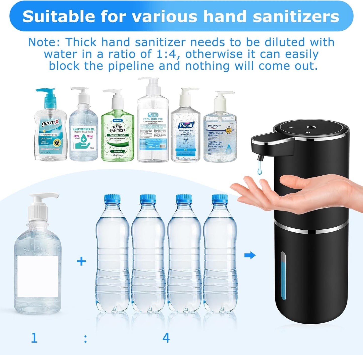 2 Pack Automatic Soap Dispensers,12.8oz/380ml USB Touchless Automatic Foaming Soap Dispenser,Rechargeabled Wall Mounted Smart Soap Dispenser for Bathroom Kitchen Dish Soap