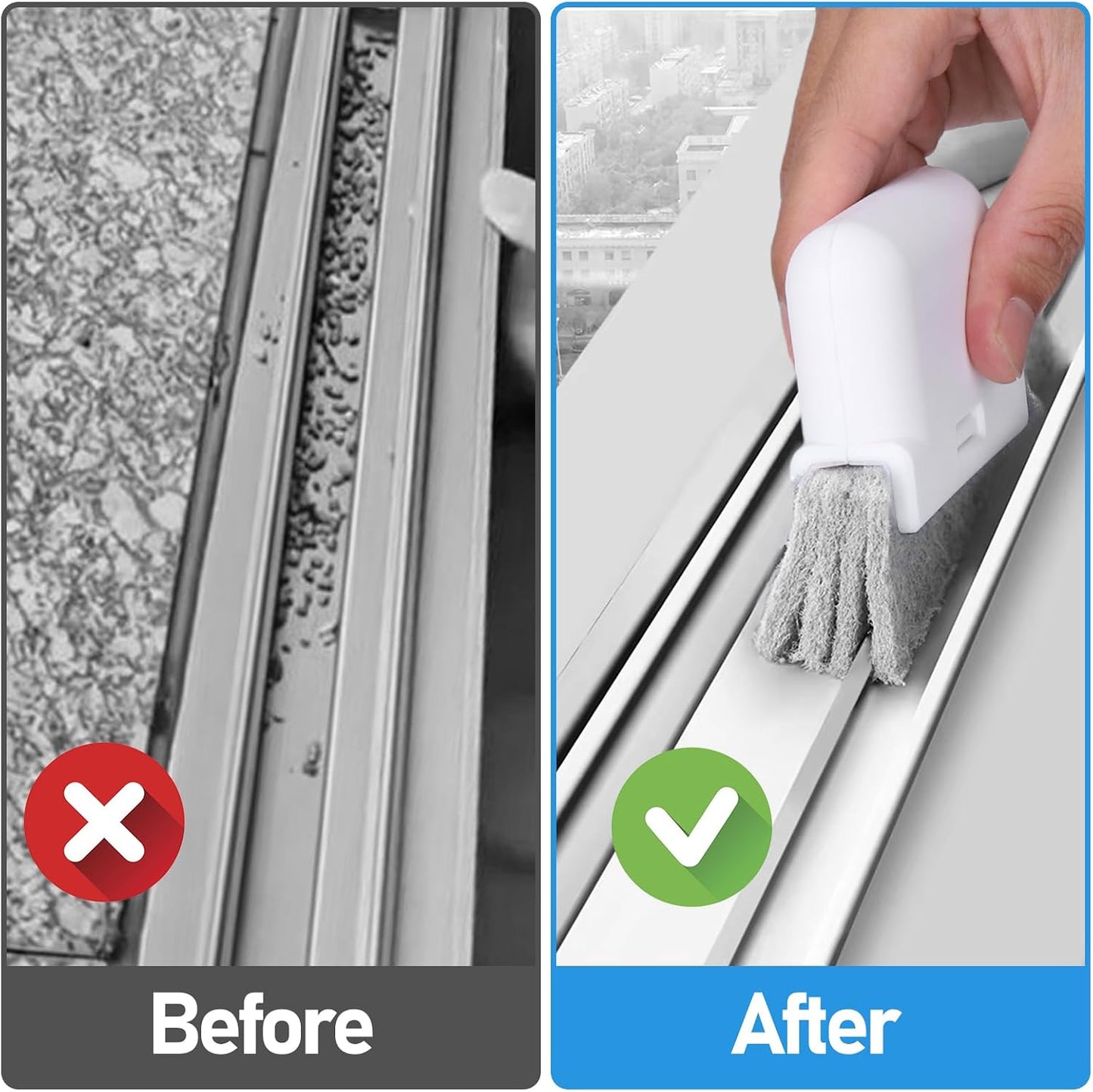 Palksky Window Track Cleaner Set, Window Groove Cleaning Brush Tools, 7 Pieces