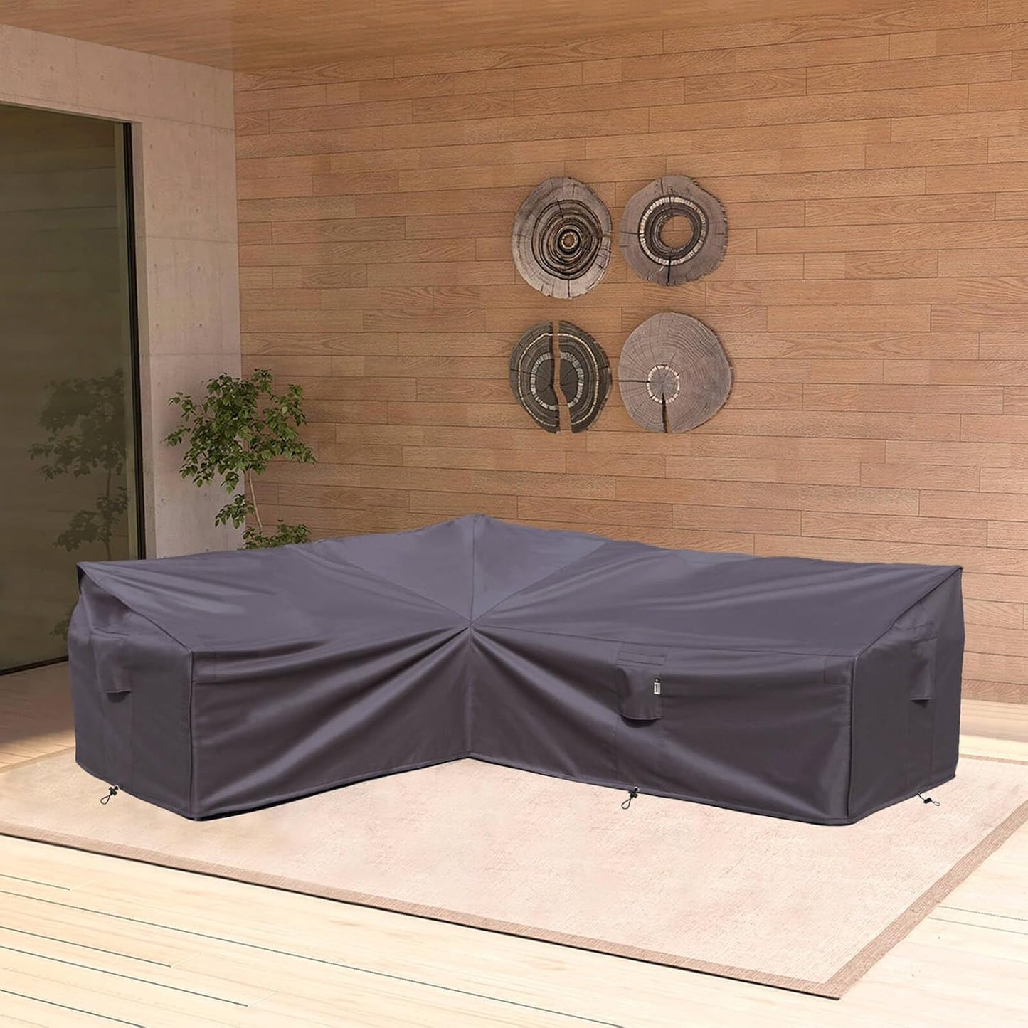 Patio Deck Box Cover, 63x30 Inch Fire Pit Covers with Straps and Handles, Waterproof Heavy Duty Outdoor Furniture Winter Cover for Keter, Suncast, Lifetime Container