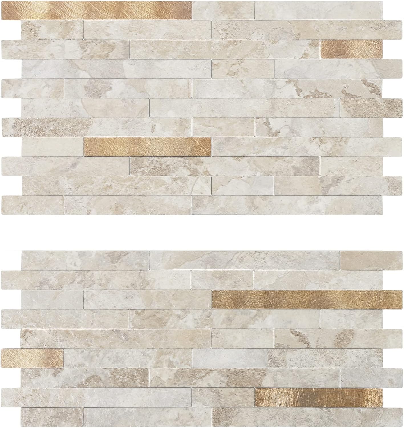 Midcard 20 Sheet Peel and Stick Backsplash, White Marble PVC Wall Tile for Kitchen Backsplash