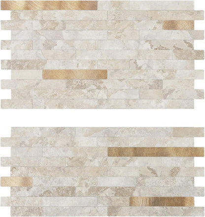 Midcard 20 Sheet Peel and Stick Backsplash, White Marble PVC Wall Tile for Kitchen Backsplash