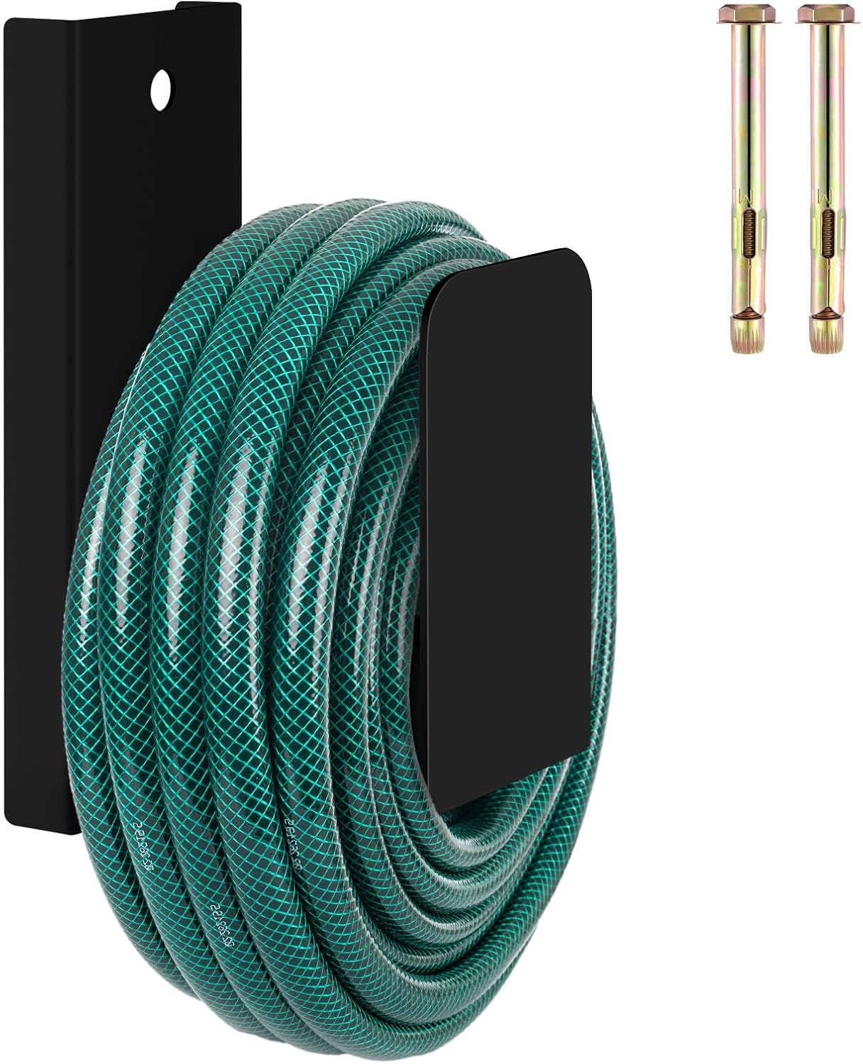 CroBlissful Garden Hose Holder Wall Mount Garden Water Hose Hanger Metal Line Hanger Holds Over 100' Heavy Duty Bracket for Outside Expandable Extension Cords Ropes Holder(White)