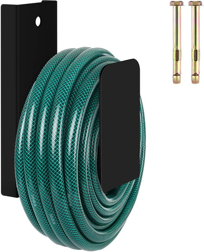 CroBlissful Garden Hose Holder Wall Mount Garden Water Hose Hanger Metal Line Hanger Holds Over 100' Heavy Duty Bracket for Outside Expandable Extension Cords Ropes Holder(White)