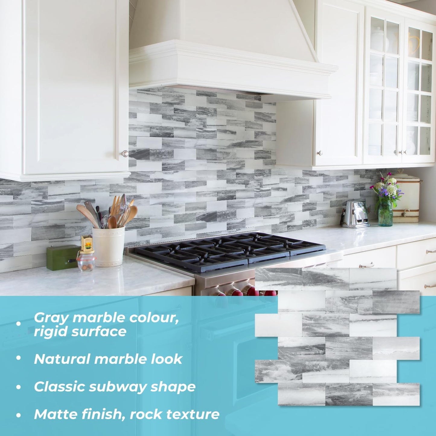 STICKGOO 10-Sheet Subway Tile Peel and Stick Backsplash, Seamless Design Polished Eurasia Beige Kitchen Backsplash Wall Tiles, Glossy Surface Waterproof Stick on Tile for Bathroom, RV, Fireplace