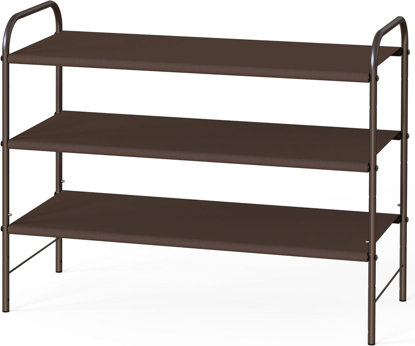 Simple Houseware 3-Tier Shoe Rack Storage Organizer, Grey – Space-Saving Shoe Shelf, Holds 9–16 Pairs, Sturdy Metal Frame, Easy Assembly – Closet, Entryway, Bedroom Shoe Storage Solution