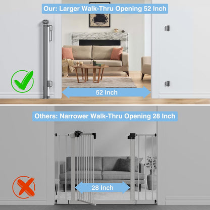 probebi Retractable Baby, Child & Dog Gates for Stairs, Extends to 54" Wide 34" Tall, Use for Outdoor, Indoor, Hallways, Doorways, Deck, Porch, Black