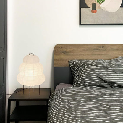 Noguchi Paper Floor Lamp, Akari Rice Paper Floor Lamp for Wabi Sabi Decor, Ideal for Bedside, Living Room, and Japandi Décor (Noguchi Style Lamp)