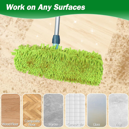 4PCS 14''~16'' Microfiber Dust Mop Pads Compatible with Leifheit 55210,Reusable Mop Refills,Replacent Wet Mopping Pad & Washable Dry Sweeping Cloths for Hardwood Floor/Tile/Marble Cleaning