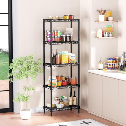 Golpart 4 Tier Adjustable Storage Shelves Metal Utility Shelf Wire Shelving Unit Organizer Rack for Home Kitchen Office Bathroom Pantry Room 12" D x 18" W x 44" H