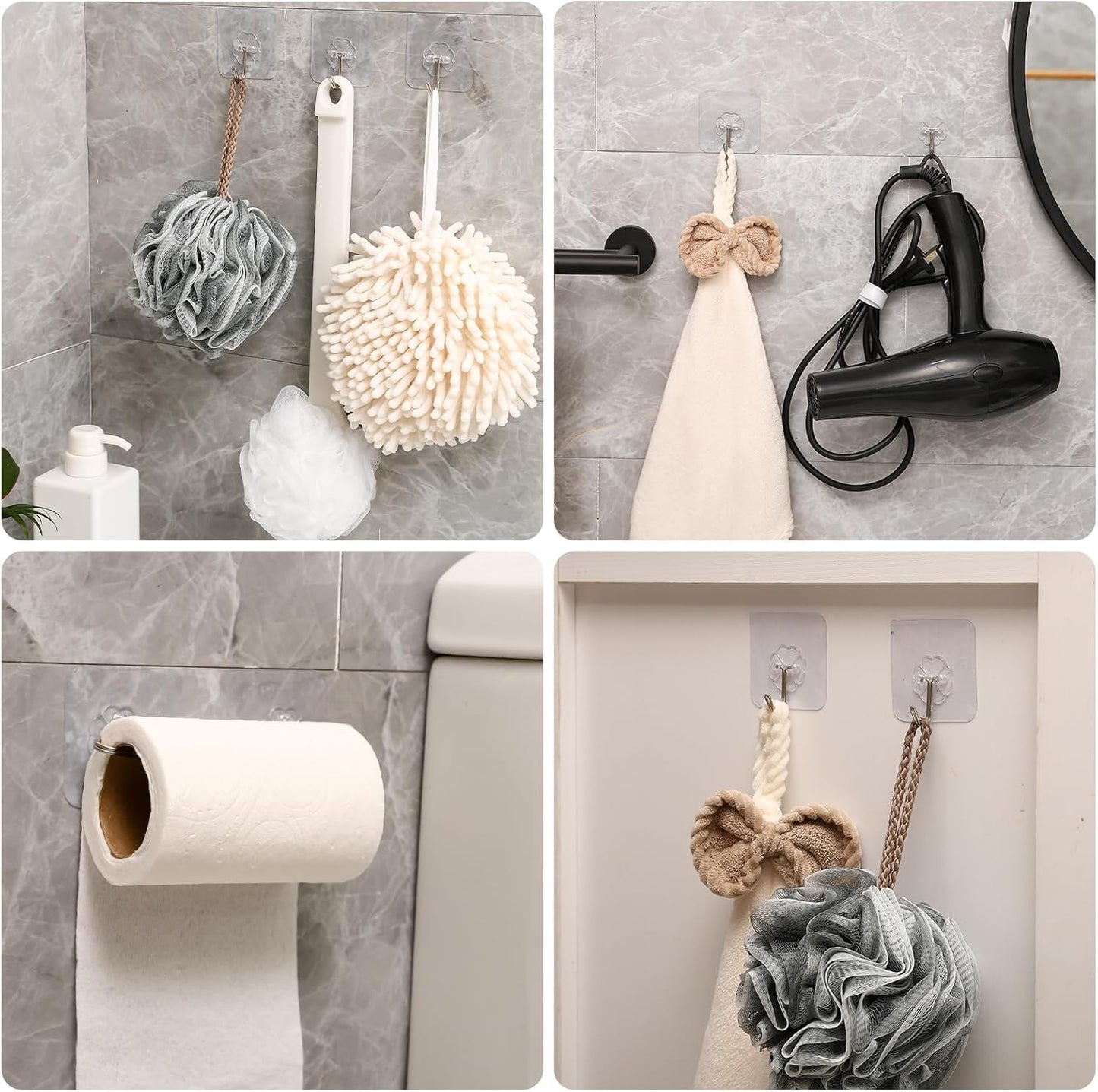 30 Pack Wall Heavy Duty 13lb(Max) Self Adhesive Hooks Waterproof Oilproof Hanging Hooks for Bathroom Shower Kitchen Office Outdoor Home Improvement Utility Hook