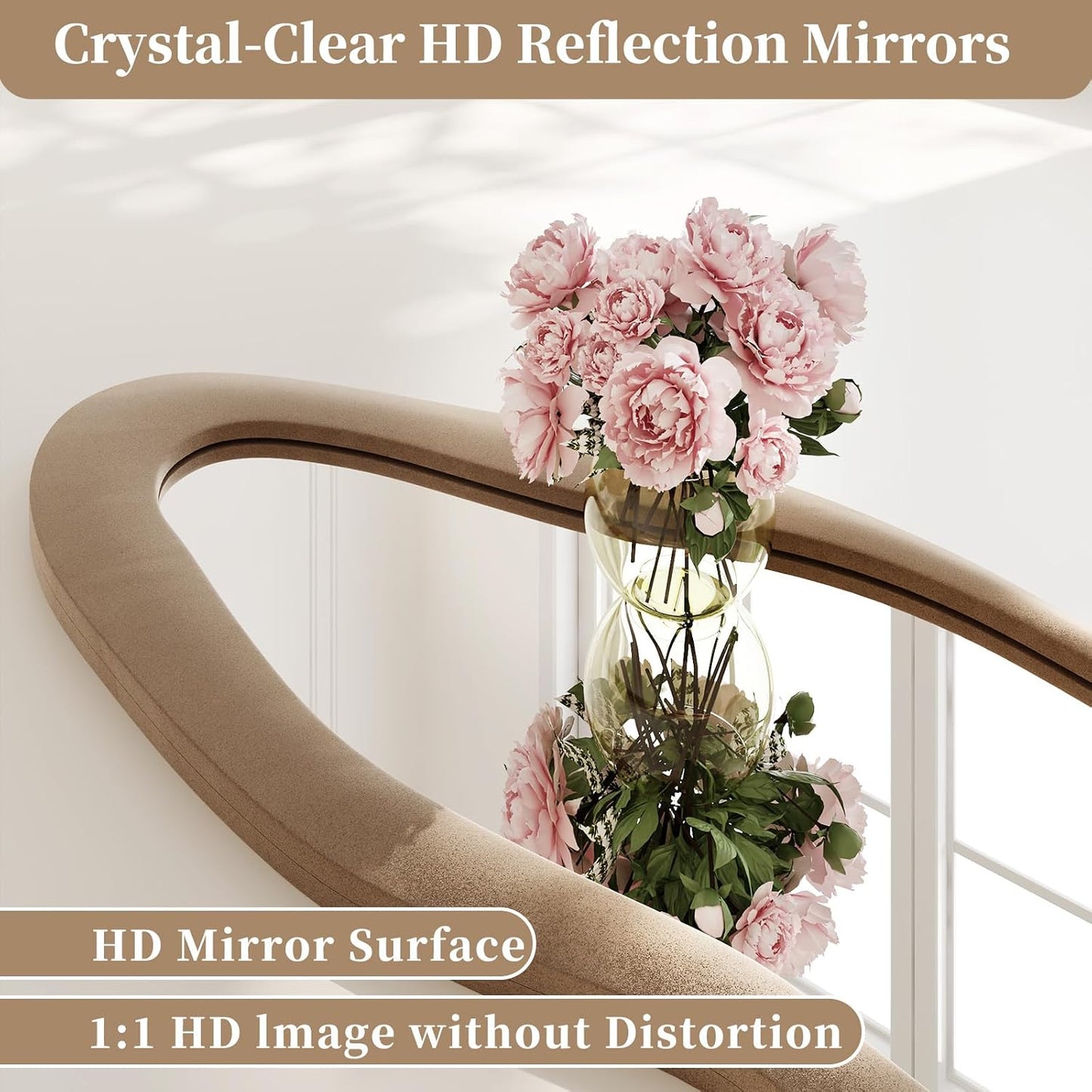 71"x32" Flannel Full Length Mirror, Arched Mirrors Full Length with Stand, Flannel Floor Mirror for Bedroom and Living Room, Full Body Mirror Hanging or Leaning, White
