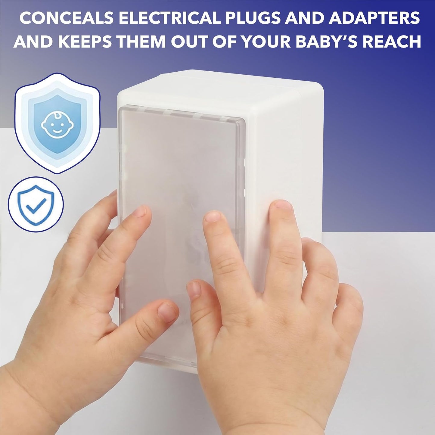 Bates- Baby Safety Outlet Cover Box, Locking Baby Proof Outlet Covers | Locking Plug Covers for Electrical Outlets