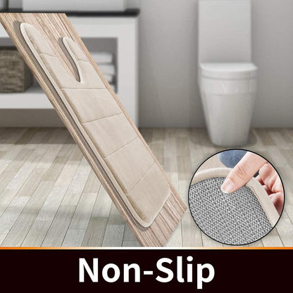 Yimobra Memory Foam Bath Mat, Super Soft Absorbent Bathroom Rug Non Slip, Quick Dry, Machine Washable Floor Carpet for Tub Shower, Home Decor Accessories, 24x17, Grey