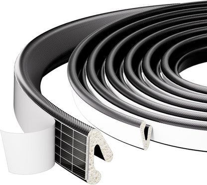 1 Pack*19.6 Ft Self-Adhesive V Shape Foam Window Weather Stripping Door Seal Insulation Strip for Winter, Soundproof Exterior Front Frame Gap Filler, Draft Stopper Tape Noise Light Blocker (White)