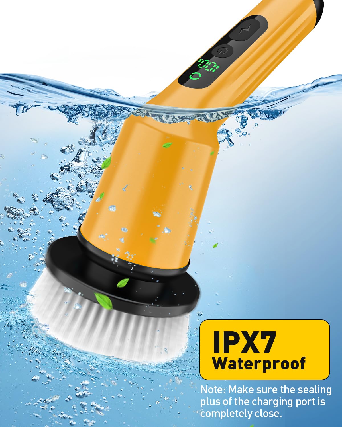 Shower Scrubber with Long Handle, Shower Cleaner Brush with 8 Floor Machine Pads, Cordless Electric Spin Scrubber for Cleaning with 2 Speed, Cleaning Supplies for Bathroom Bathtub Kitchen Floor Tile