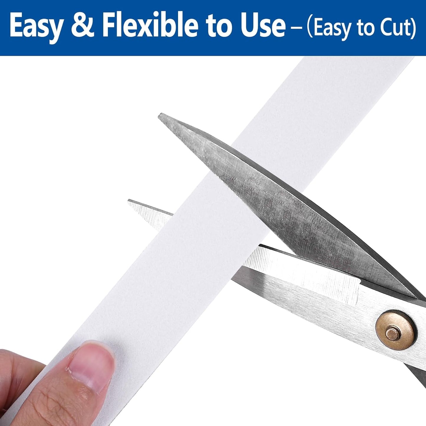 Self Adhesive Foam Tape Weatherstrip 1/2in x 1/4in x 42Ft High Density Foam Insulation Strips Foam Seal Weather Stripping with Strong Adhesive for Door and Window Sound Isolation Soundproofing, White