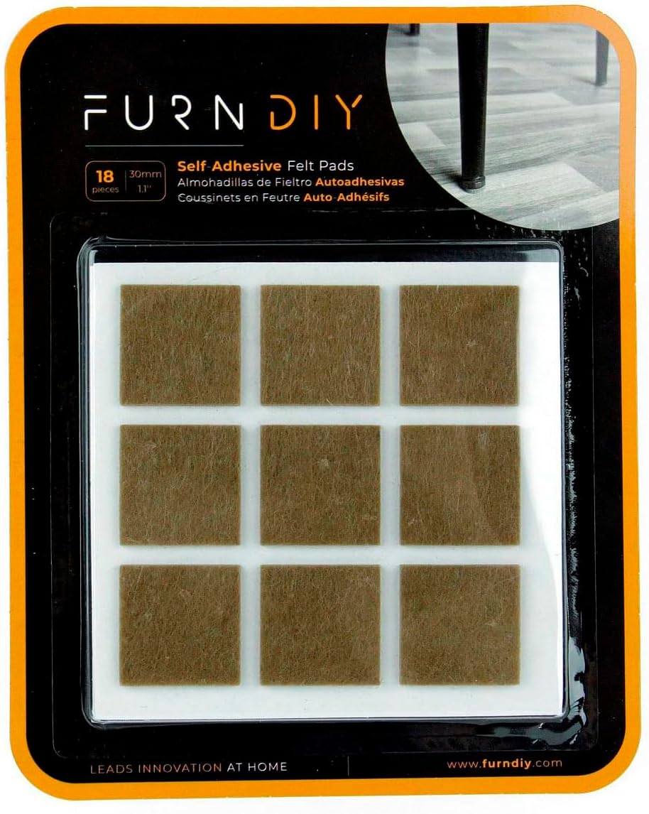 Furndiy Felt Furniture Pads for Hardwood Floors, Self-Adhesive Felt Pad for Chairs & Seat Legs, Easy Slide, Anti Scratch, Noise Stopper, Bumper & Buffer, Floor Protection - Based in USA - 0.8'' Black