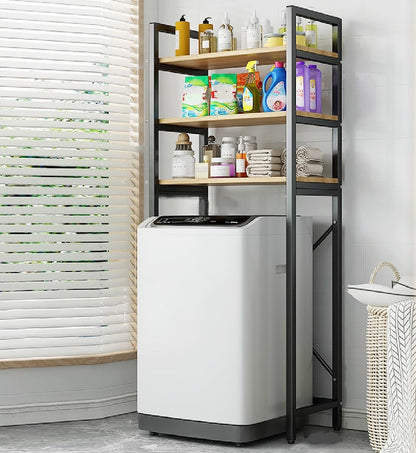 Over The Washer and Dryer Storage Shelf, 3-Tier Floor-Standing Storage Rack Metal Utility Organizer for Laundry Room Bathroom Kitchen
