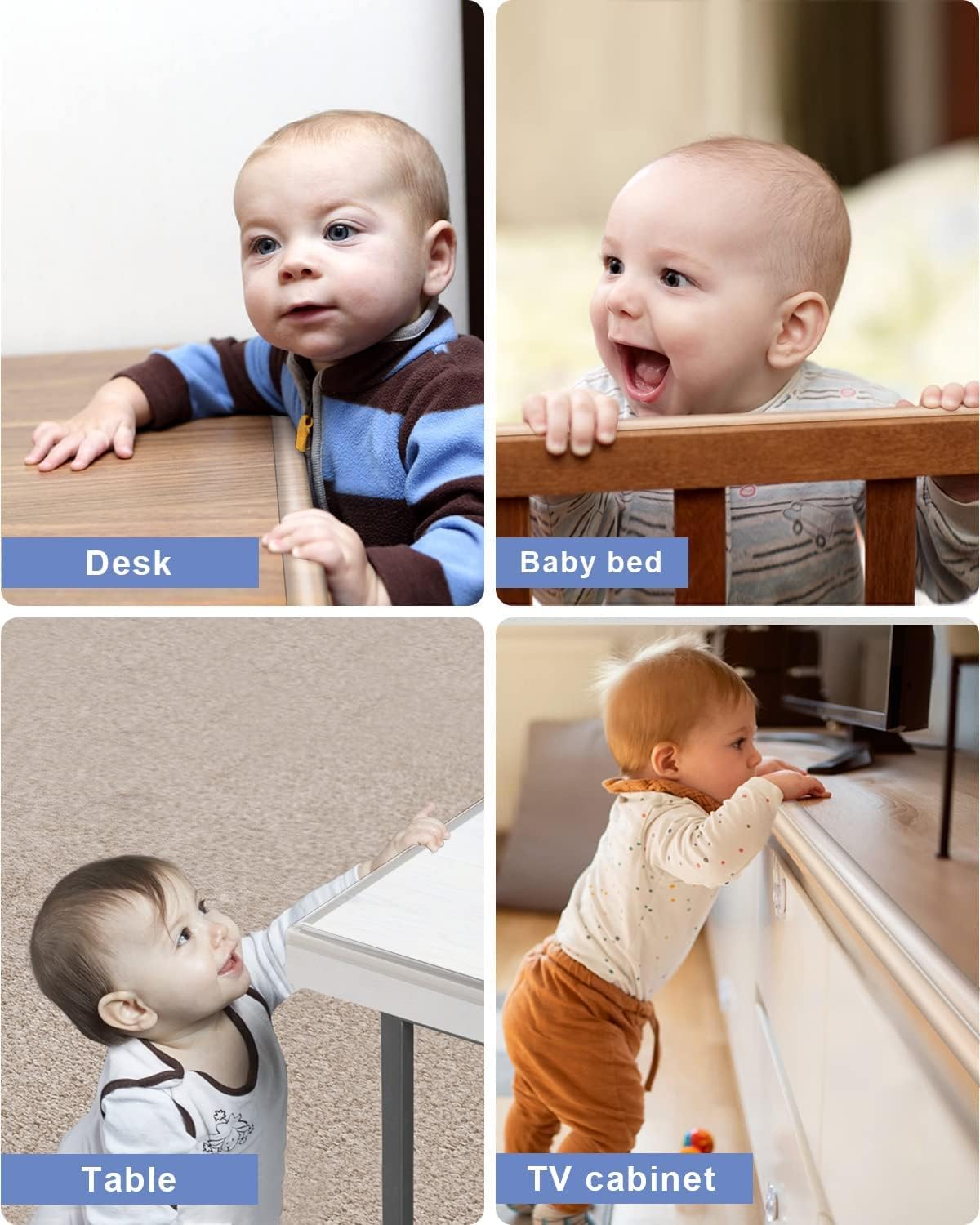 Baby Proofing, 6.6ft Edge Protector Strip Clear, Silicone Soft Corner Protectors with Upgraded Pre-Taped Strong Adhesive, Edge Protectors for Sharp Corners of Cabinets, Tables, Drawers