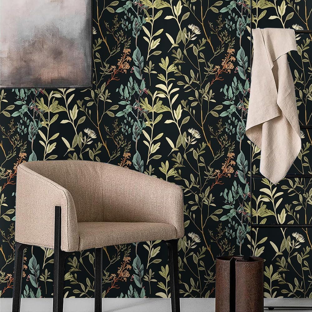 18"x236" Boho Cream/Brown Daisy Flower Peel and Stick Self Adhesive Wallpaper Removable Contact Paper Stick on Easy Peel Off Wall Paper for Kitchen Bedroom Bathroom Renter