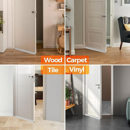 Holikme Door Draft Stopper Under Door Draft Blocker Insulator Doors Sweep Weather Stripping Noise Stopper Sheets, Rolls & Strips Strong Adhesive, White