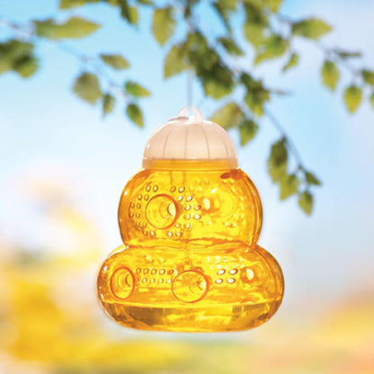 Collections Etc Outdoor Hanging Wasp Trap, Yellow