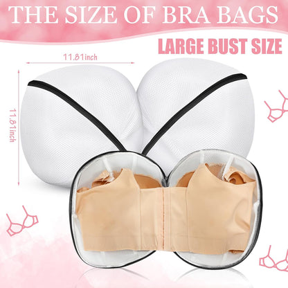 Shappy 6 Pieces Bra Washing Bag for Laundry Mesh Wash Lingerie Underwear Brassiere Washing Bags with Zipper for Women Laundry Storage(7.87 Inch,Pink)