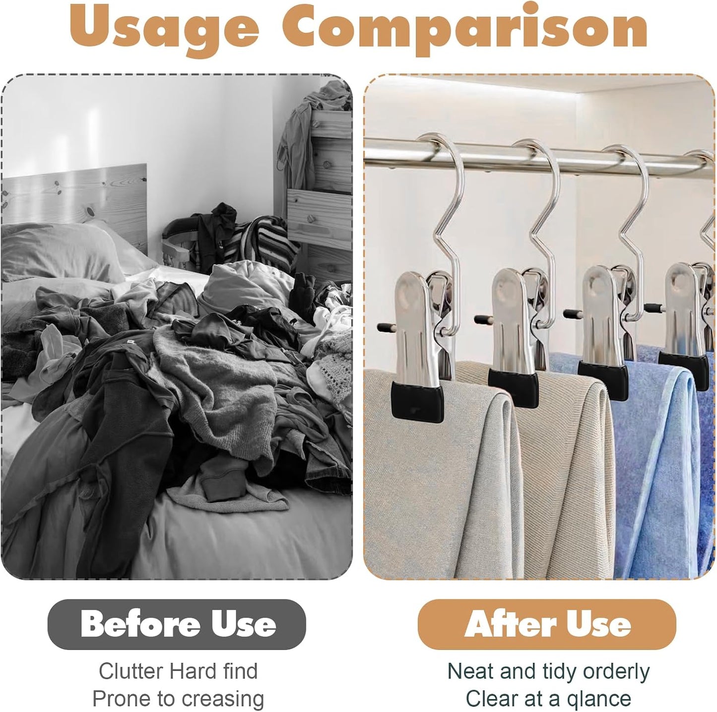 Dimeho 100 Pcs Boot Hangers Clips, Laundry Hook Hanging Stainless Steel Portable Socks Towels Clothes Hanger Clips Heavy Duty Travel Drying Clothes Pins for Travel Closet Jeans Hats